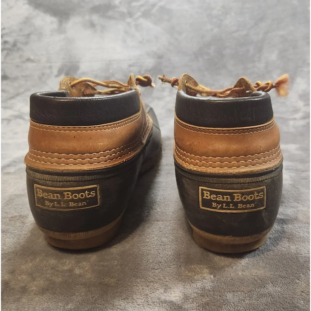 LL Bean Boots Bean Mens 12 Narrow Brown Gumshoe Leather Duck Made In Maine VTG